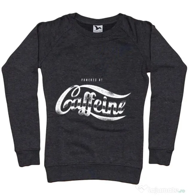 Bluza ADLER dama Powered by caffeine Negru melanj