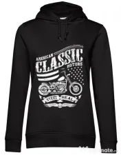 Hoodie dama cu gluga Steel is real Negru