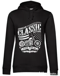 Hoodie dama cu gluga Steel is real Negru
