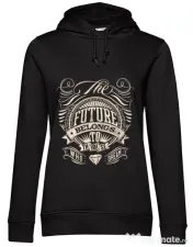 Hoodie dama cu gluga The future Negru