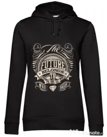 Hoodie dama cu gluga The future Negru