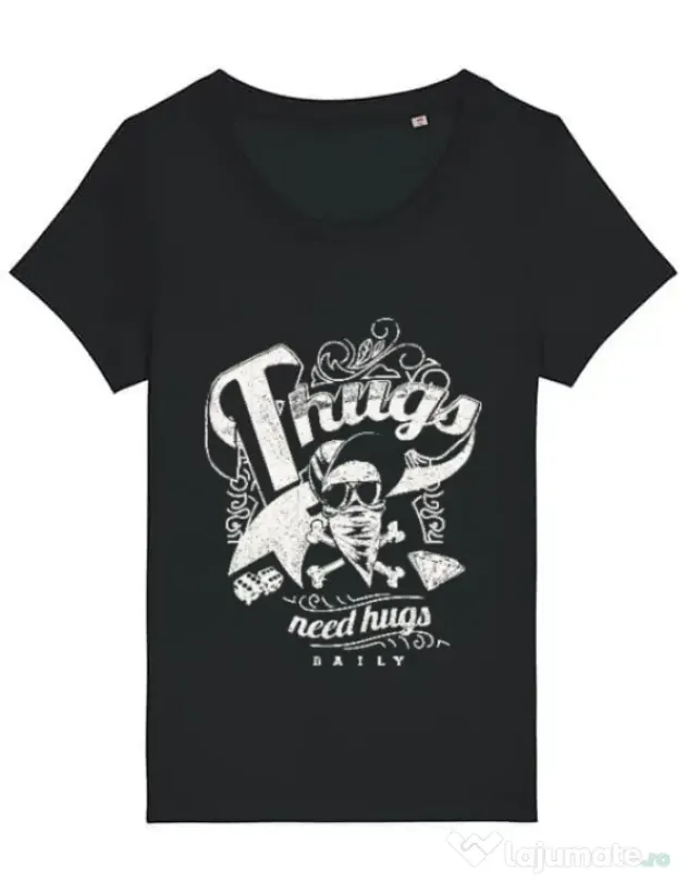 Tricou STANLEY STELLA dama Thugs need hugs Negru