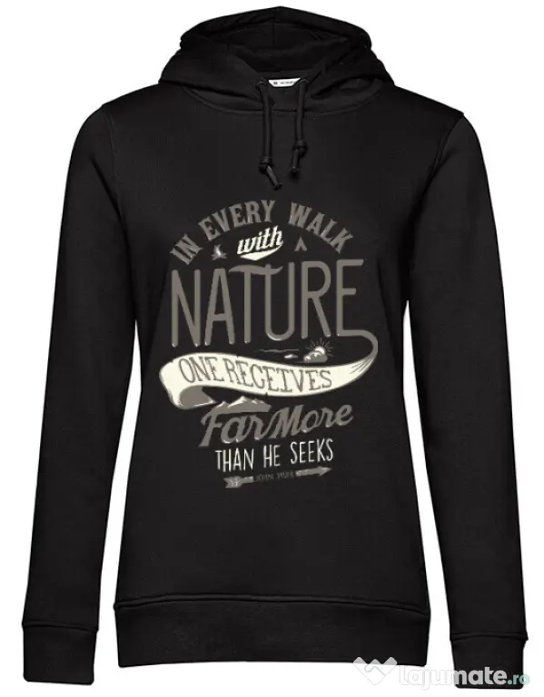 Hoodie dama cu gluga Walk of nature Negru
