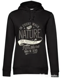 Hoodie dama cu gluga Walk of nature Negru