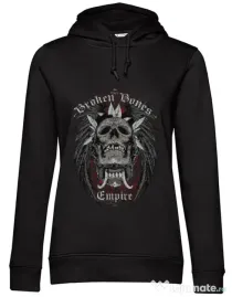 Hoodie dama cu gluga Broken Bones Empire Negru
