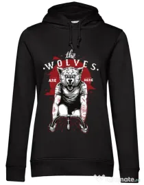 Hoodie dama cu gluga The wolves are here Negru