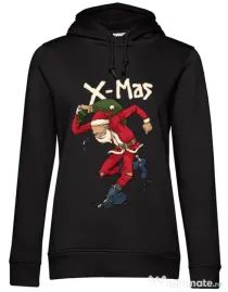 Hoodie dama cu gluga Santa Skank Kid Negru