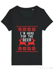 Tricou STANLEY STELLA dama Here for the beer Negru