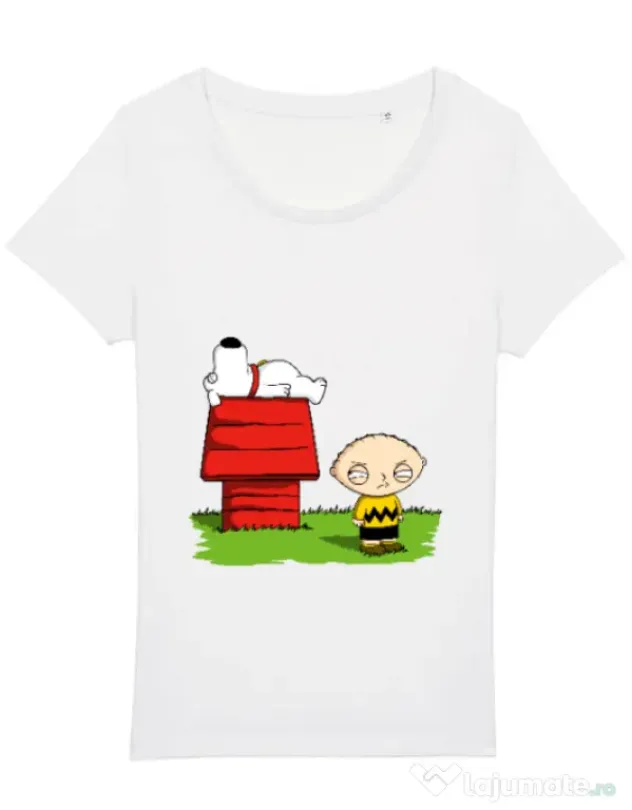 Tricou STANLEY STELLA dama Stewie and Snoopy Alb