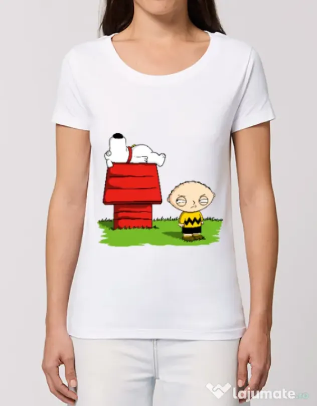 Tricou STANLEY STELLA dama Stewie and Snoopy Alb