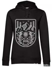 Hoodie dama cu gluga Natural coffee Negru