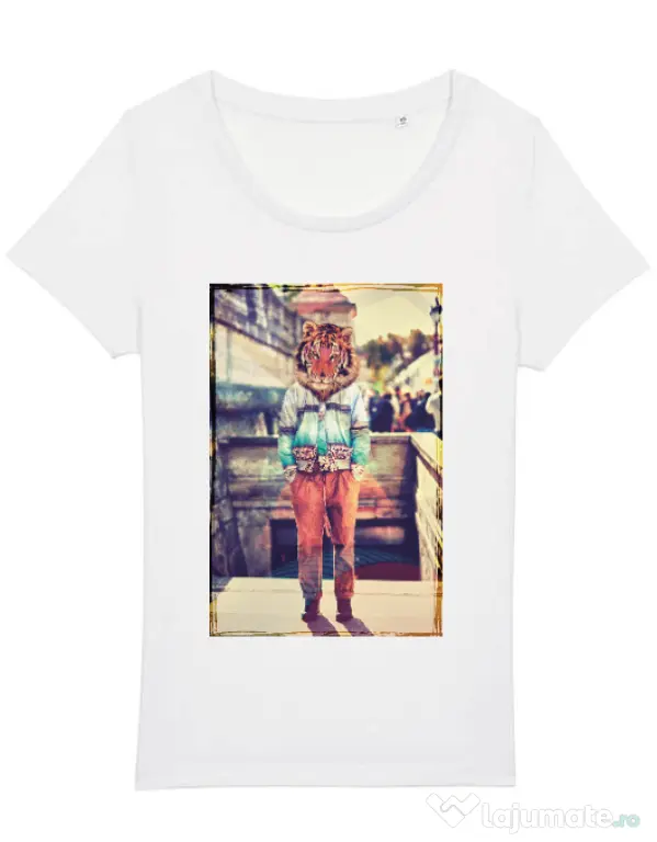 Tricou STANLEY STELLA dama Tiger head Alb