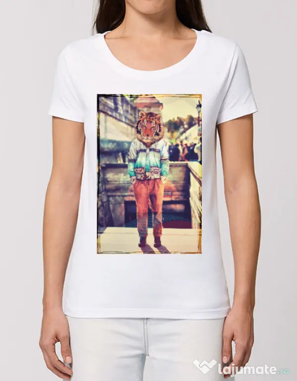 Tricou STANLEY STELLA dama Tiger head Alb