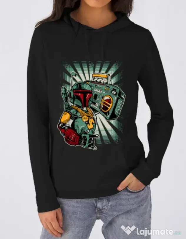 Hoodie dama cu gluga Ghetobobaster Negru