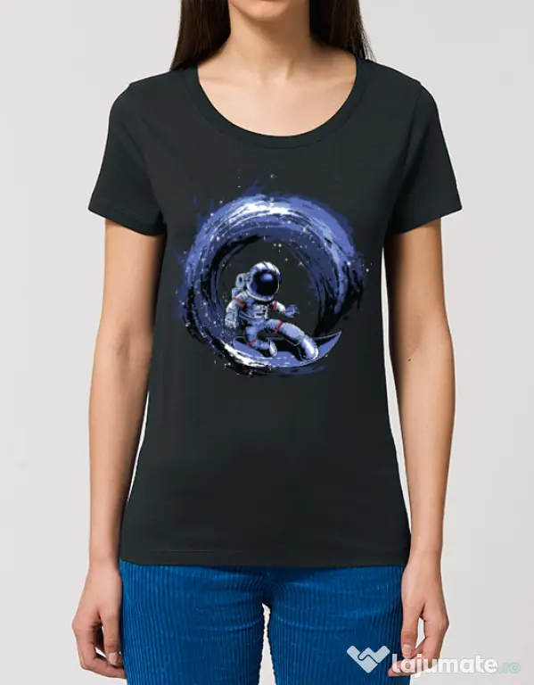 Tricou STANLEY STELLA dama Surfing in space Negru