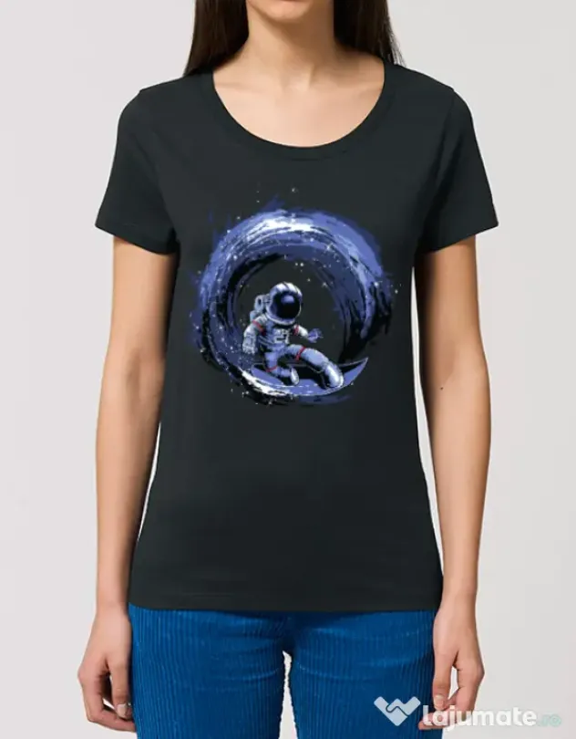 Tricou STANLEY STELLA dama Surfing in space Negru