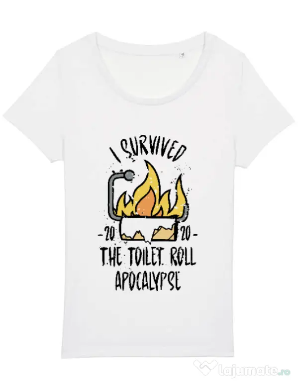 Tricou STANLEY STELLA dama Toilet roll apocalypse Alb