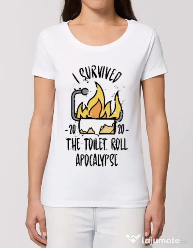 Tricou STANLEY STELLA dama Toilet roll apocalypse Alb