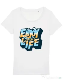 Tricou STANLEY STELLA dama Enjoy your life Alb