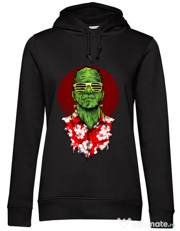 Hoodie dama cu gluga Frank holiday Negru