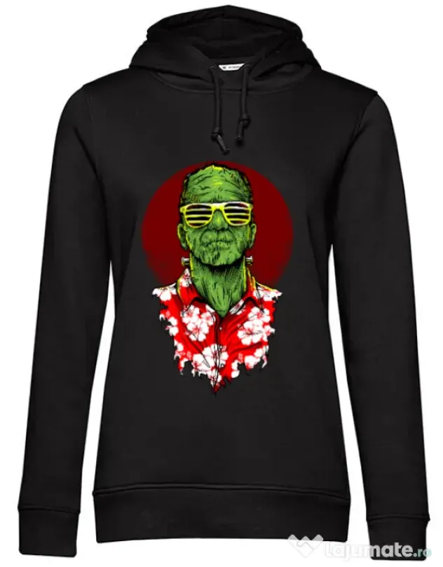 Hoodie dama cu gluga Frank holiday Negru