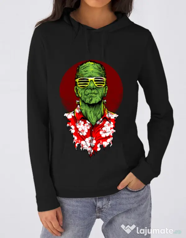 Hoodie dama cu gluga Frank holiday Negru