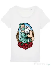 Tricou STANLEY STELLA dama Rockabilly Nurse Alb