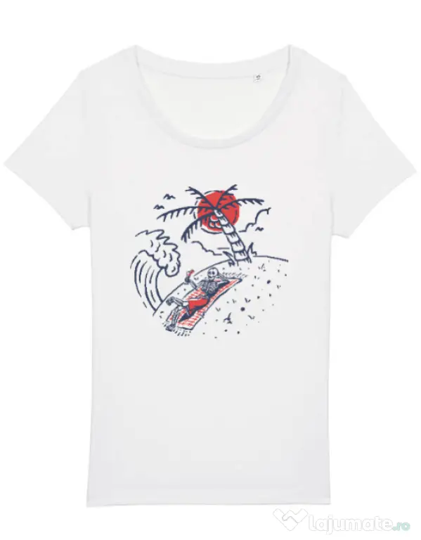 Tricou STANLEY STELLA dama Relax Skeleton Alb