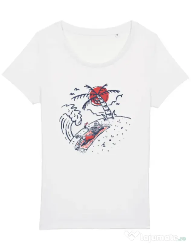 Tricou STANLEY STELLA dama Relax Skeleton Alb