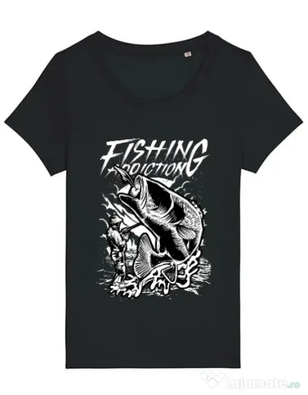 Tricou STANLEY STELLA dama Fishing addiction Negru