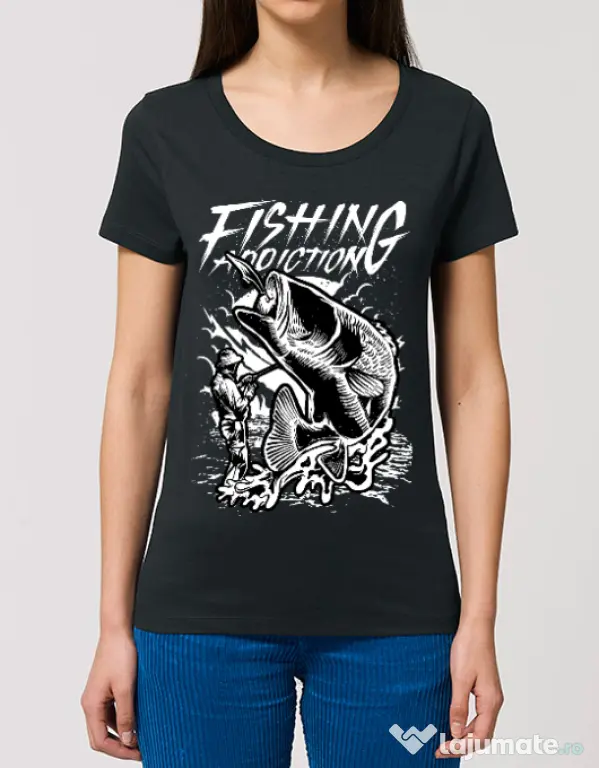 Tricou STANLEY STELLA dama Fishing addiction Negru