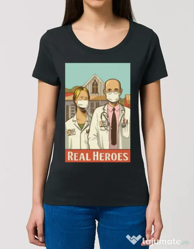 Tricou STANLEY STELLA dama Real heroes Negru