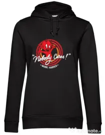 Hoodie dama cu gluga Nobody cares Negru