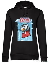 Hoodie dama cu gluga Cleaning league toilet paper Negru