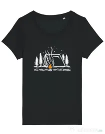 Tricou STANLEY STELLA dama Tent lines Negru