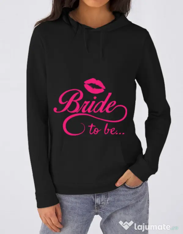 Hoodie Mireasa B&C Bride to be Negru
