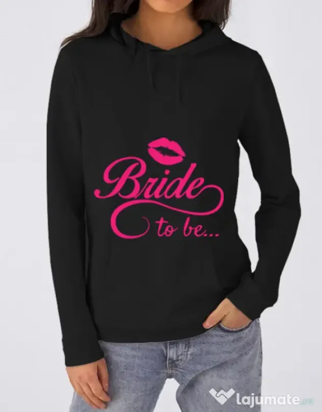 Hoodie Mireasa B&C Bride to be Negru