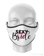 Masca personalizata reutilizabila Sexy bride Alb