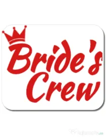 Mousepad personalizat Bride's crew Alb
