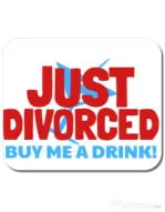 Mousepad personalizat Just divorced Alb
