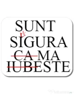 Mousepad personalizat Sunt singura Alb
