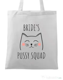 Sacosa personalizata Burlacite Brides pussy squad 2 Alb