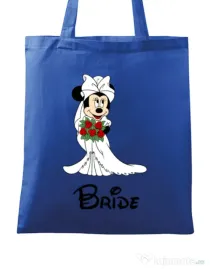 Sacosa personalizata Mireasa Bride Minnie Albastru regal