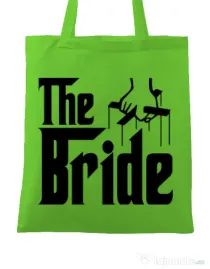 Sacosa personalizata Mireasa The bride Verde