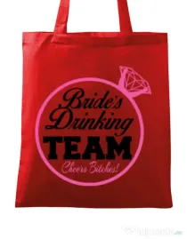 Sacosa personalizata Petrecerea burlacitelor Brides drinking team Rosu