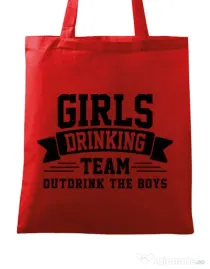 Sacosa personalizata Petrecerea burlacitelor Girls drinking team Rosu