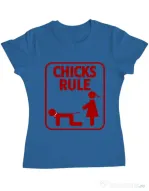 Tricou Burlacite ADLER Chicks Rule Albastru azuriu