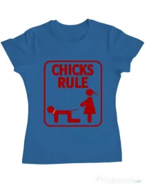 Tricou Burlacite ADLER Chicks Rule Albastru azuriu