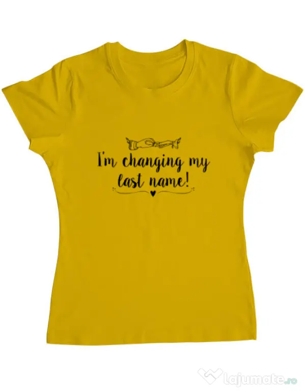 Tricou Mireasa ADLER Last name Galben