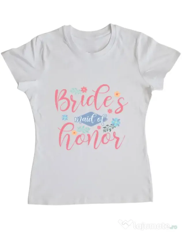 Tricou Petrecerea burlacitelor ADLER Brides maid of honor Alb